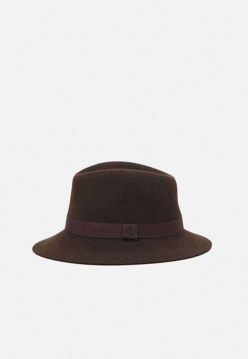 Ralph Lauren Black Fedora hat with Brown Band Polo Ralph Lauren Black Wool Felt Hat Velvet Trim Womens L  main image 4