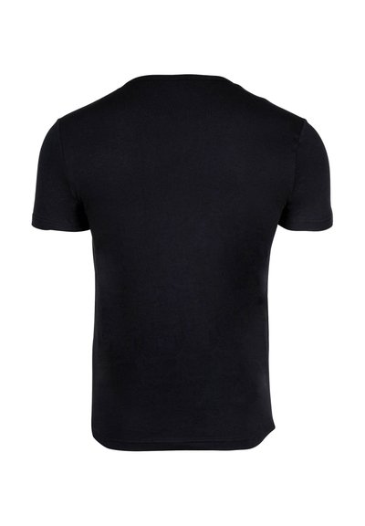 Μαύρο κοντομάνικο t-shirt με στρογγυλή λαιμόκοψη, φαίνεται από πίσω, με απλό σχέδιο χωρίς εμφανή λογότυπα ή μοτίβα.