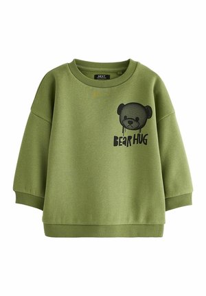 PLACEMENT PRINT CREW NECK- REGULAR FIT - Sweatshirt - khaki green bear