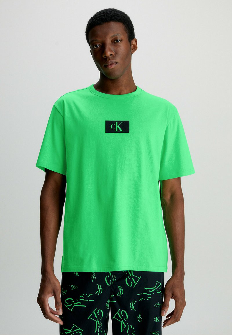 Calvin Klein Underwear CREW NECK GRAPHIC - Pyžamový top - island green
