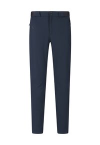 Laivastonsiniset slim fit -housut, joissa on kaksoisnapitus, vyölenkit ja vetoketjulliset sivutaskut.