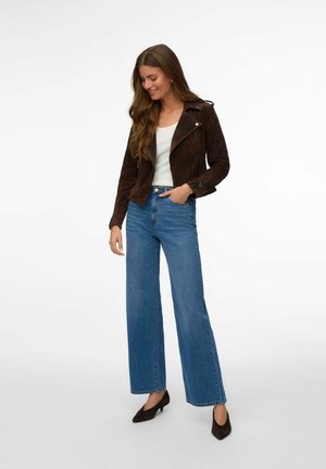 Vero Moda ROYCEALICE - Lederjacke - chocolate torte