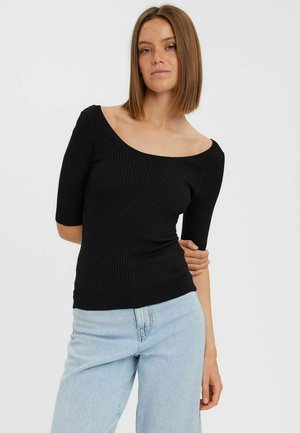 2/4-ÄRMELIGES - Basic T-shirt - black