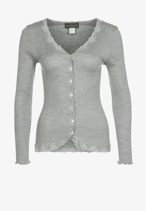 SILK-MIX CARDIGAN - Chaqueta de punto - grey melange