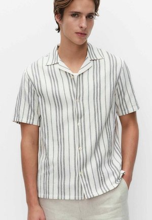 Bläck, PERCE STRIPE SHIRT - Vapaa-ajan kauluspaita - offwhite stripe