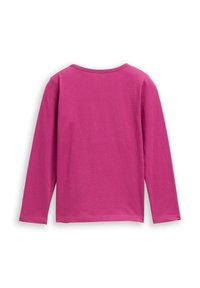 Langarmshirt van levendig roze katoen, met een basic vorm en ronde halslijn, met nette randen en een gladde textuur.