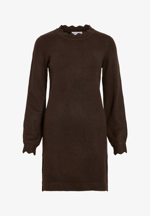VILA, VINIKOLINA O NECK DRESS - Φόρεμα-πουλόβερ - coffee bean melange