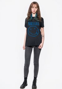 Paradiso Clothing NIRVANA BLUE GRUNGE SMILE - Print T-shirt - black