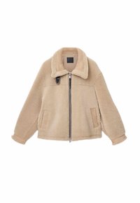 VERNON SHEARLING - Kožnata jakna - feather taupe