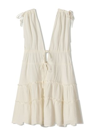 RUFFLED WITH GATHERED DETAIL - Denné šaty - white