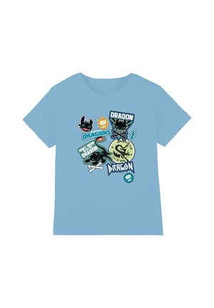Universal Studios, DON'T MESS WITH MY DRAGON BADGES UNISEX - Print T-shirt - light blue