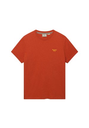 Superdry & Co, SUPERDRY ESSENTIAL SERIF LOGO EMBROIDERED T-SHIRT.. - Camiseta básica - pumpkin orange marl yellow