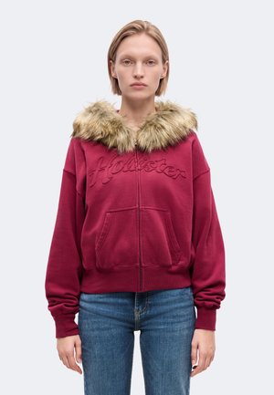 Hollister Co., GRAPHIC TRIM - Суитшърт с цип - bordeaux