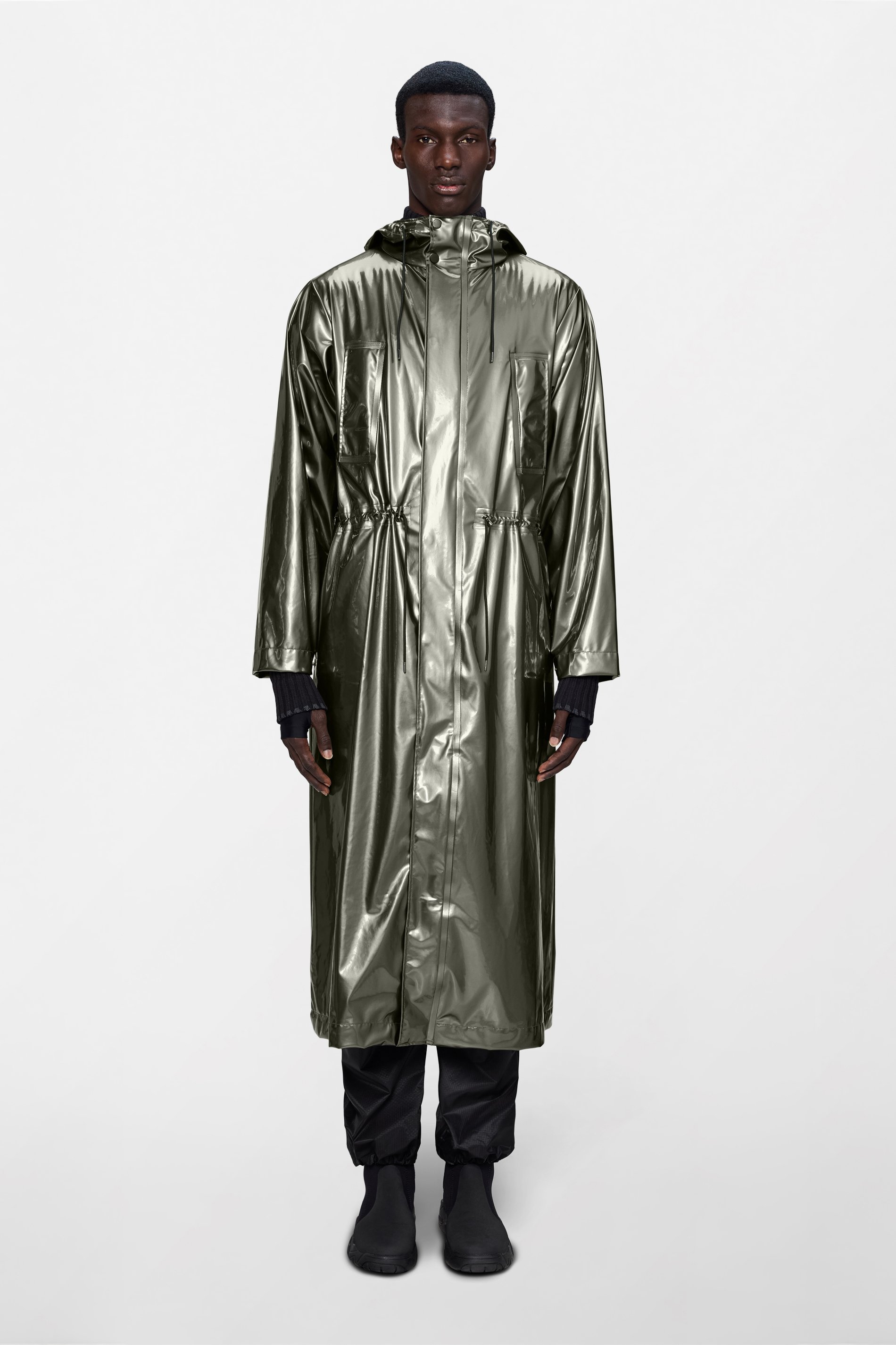 Rains BOLD LONGEST JACKET UNISEX - Parka - raven/silver-coloured