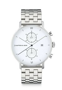 Kapten & Son CHRONO - Chronograph - silver coloured white
