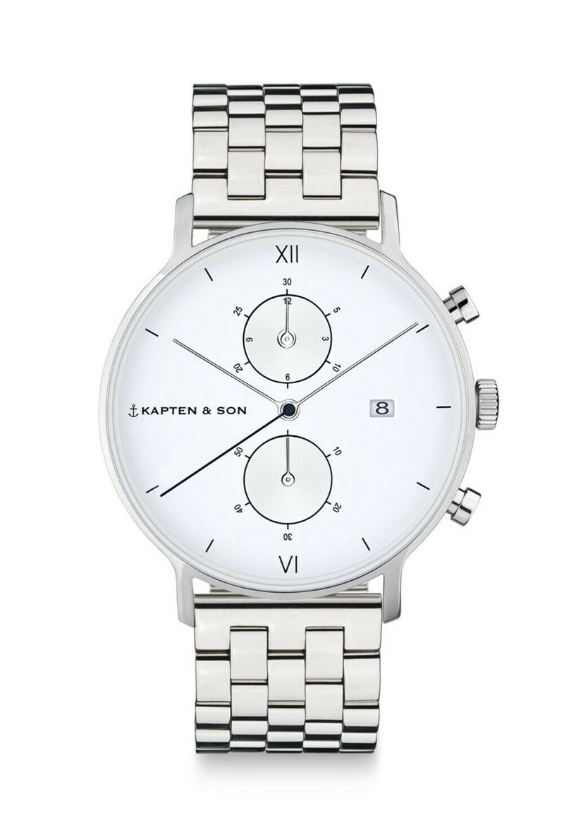 Kapten & Son CHRONO - Chronograph - silver coloured white