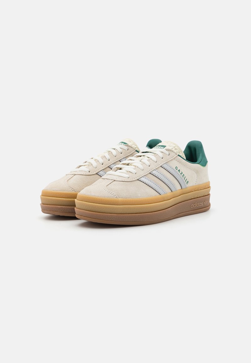 adidas Originals GAZELLE BOLD - Trainers - off white/silver metallic/collegiate  green/off-white - Zalando.ie