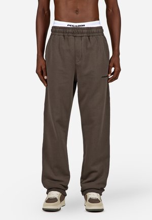 LOGO WIDE  - Jogginghose - washed walnut brown black