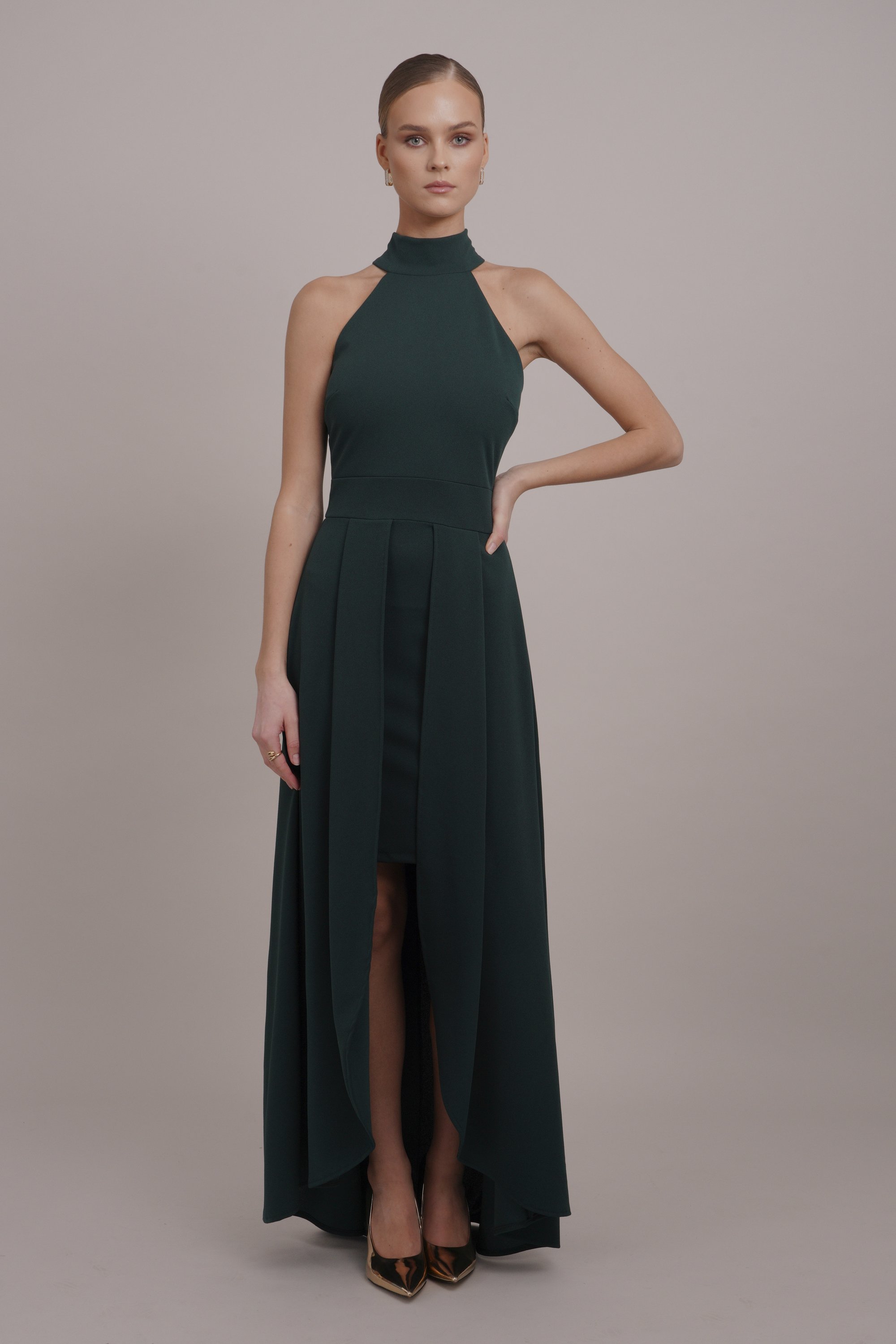 WAL G. JULIA TULIP HIGH NECK MAXI - Cocktail dress / Party dress - forest  green/dark green - Zalando.ie