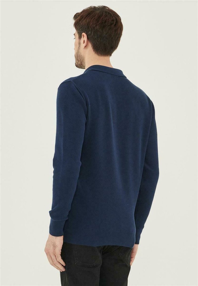 Herren Strickjacken | ORGANICATION WAFFLE Strickpullover navy/dunkelblau - XB21055 Herren Strickjacken | ORGANICATION WAFFLE Strickpullover navy/dunkelblau - XB21055