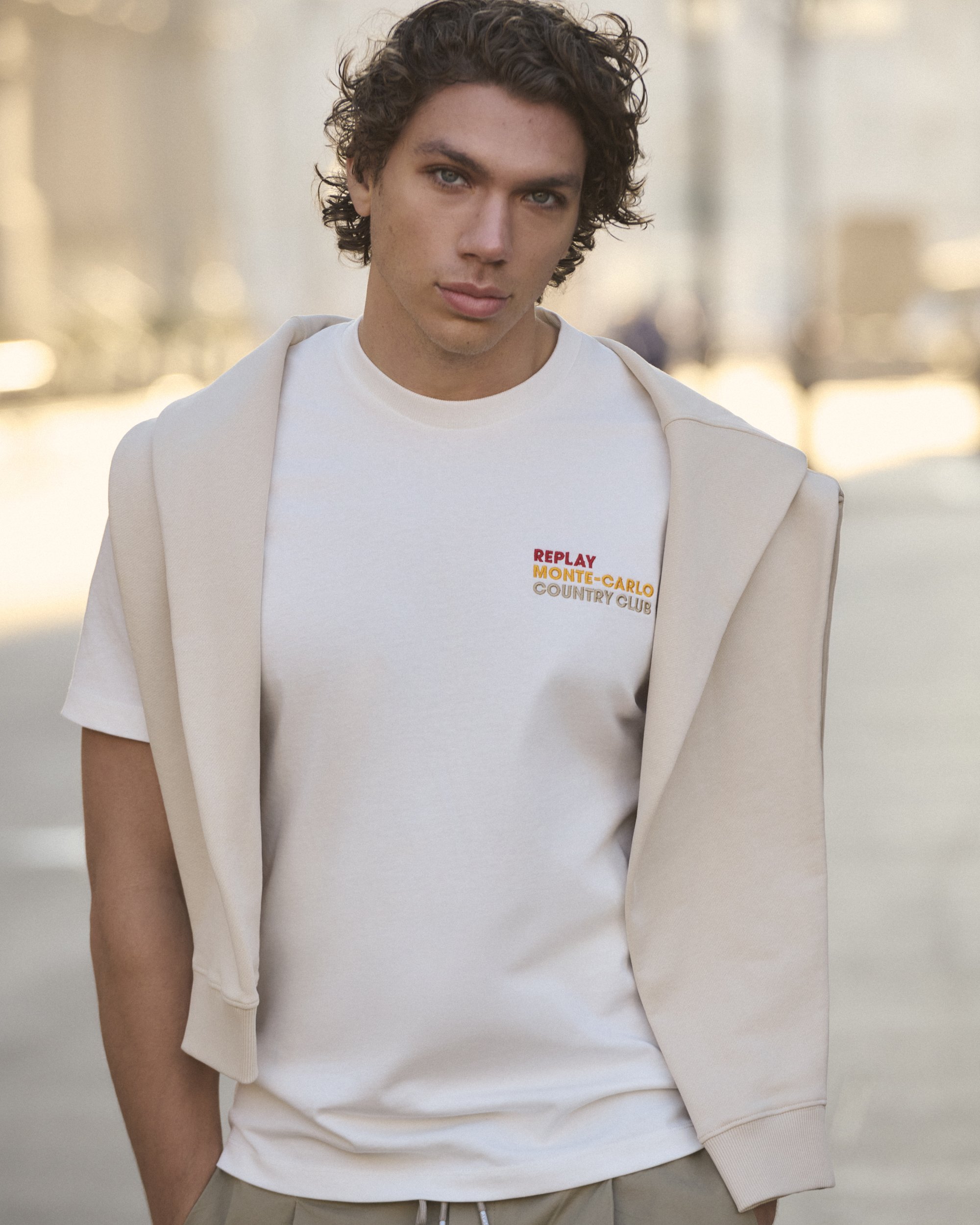 売れ筋商品|||リプレイ Tシャツ レディース トップス MONTE CARLO TENNIS CLUB - Print T-shirt - off white リプレイ レディース Tシャツ トップス MONTE CARLO TENNIS CLUB