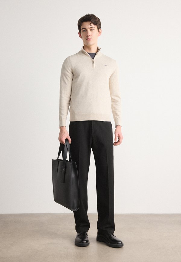 CLASSIC HALF ZIP - Jumper - light beige melange4