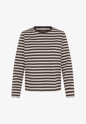 b.young, BYSNERLE LS SHIRT - T-shirt à manches longues - light dark brown stripe