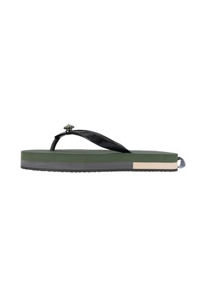 FLOWER POWER - T-bar sandals - army green