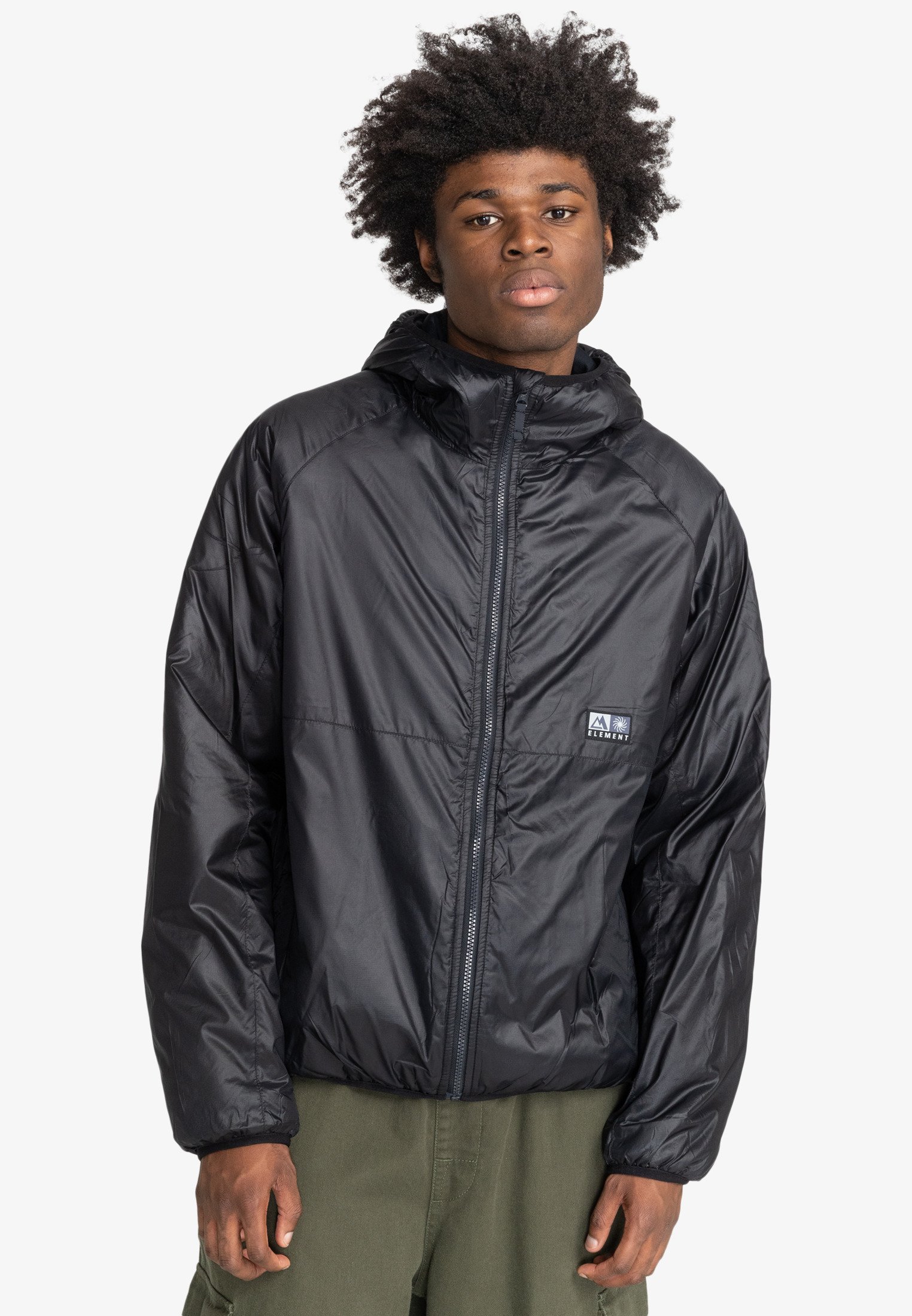 Element Wolfeboro Dulcey – Giacca Impermeabile Uomo In Tessuto REPREVE Riciclato, Antivento, Con Cappuccio, Trattamento DWR, Zip Vislon