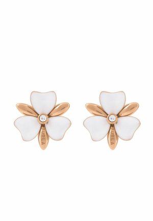 FLORA - Auskarai - white and rosegold coloured