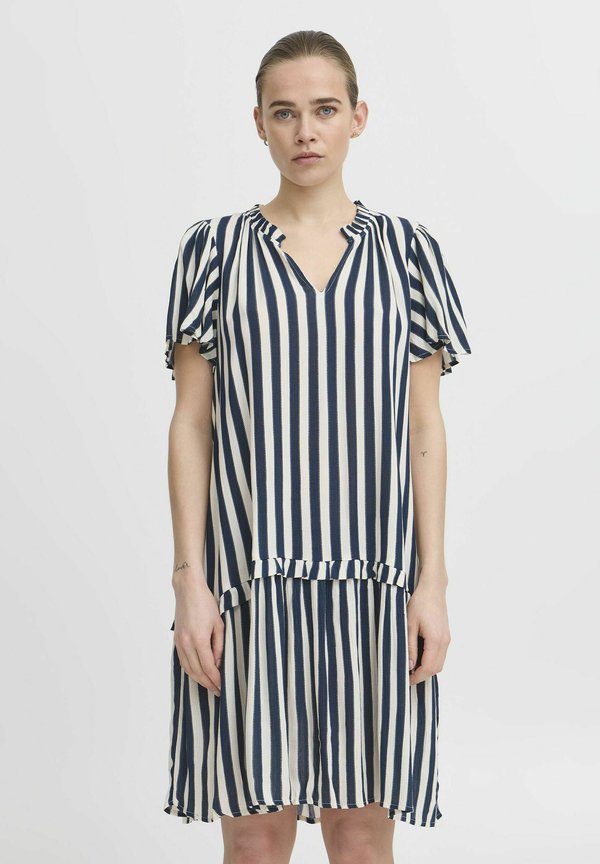 IHMARRAKECH - Day dress - total eclipse dotted stripe ao