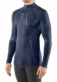 FALKE WOOL-TECH HIGH ZIP NECK COLD TO VERY COLD TEMPERATURES - Maglietta intima - space blue