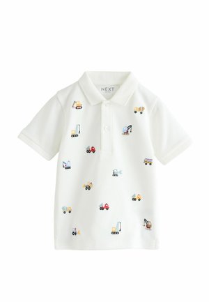 Next, SHORT SLEEVE EMBROIDERED POLO SHIRT - Polo shirt - white multicolour digger