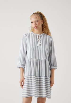 ONLY ONLKAYA PUFF NOOS - Jurk - cloud dancer/blue