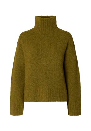 Selected, SLWGABRIELLA LS KNIT HIGH NECK NOOS - Pullover - fir green