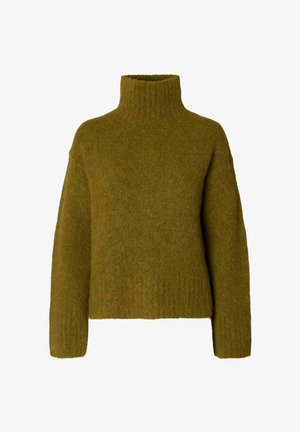 Selected, SLWGABRIELLA LS KNIT HIGH NECK NOOS - Jumper - fir green