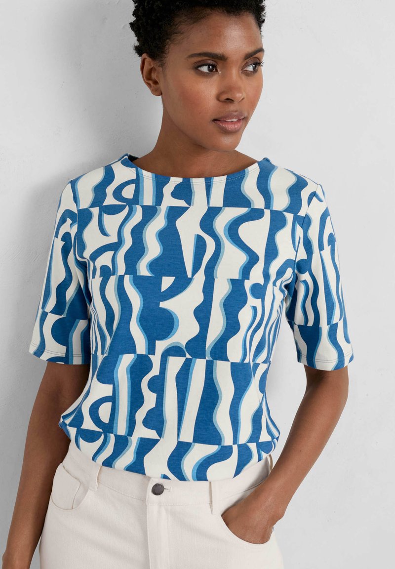 Seasalt Cornwall POISSON Tshirt imprimé bold shapes waterfront