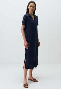 Jimmy Key SHORT SLEEVE BASIC MIDI WITH SLITS - Jerseyjurk - dark blue