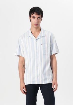 STRIPED CAMP COLLAR SHIRT - Shirt - breezy blue/ivory petal