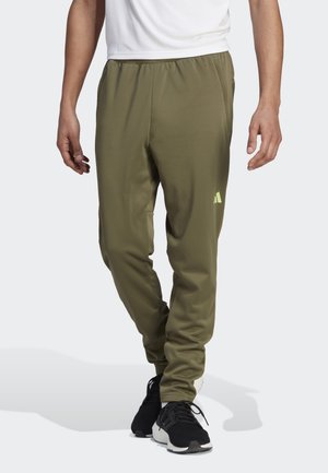 TRAIN ESSENTIALS SEASONAL - Pantalones deportivos - olive strata/pulse lime