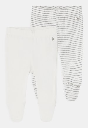 FOOTED PANT UNISEX 2 PACK - Trousers - white/grey