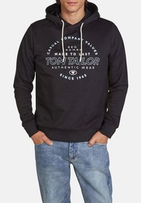 TOM TAILOR TTHOODIE - Jersey con capucha - almost black