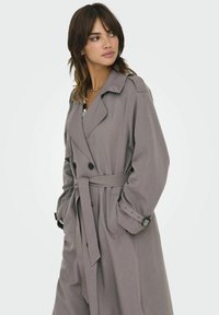 ONLY ONLCHLOE DOUBLE - Trench - charcoal gray
