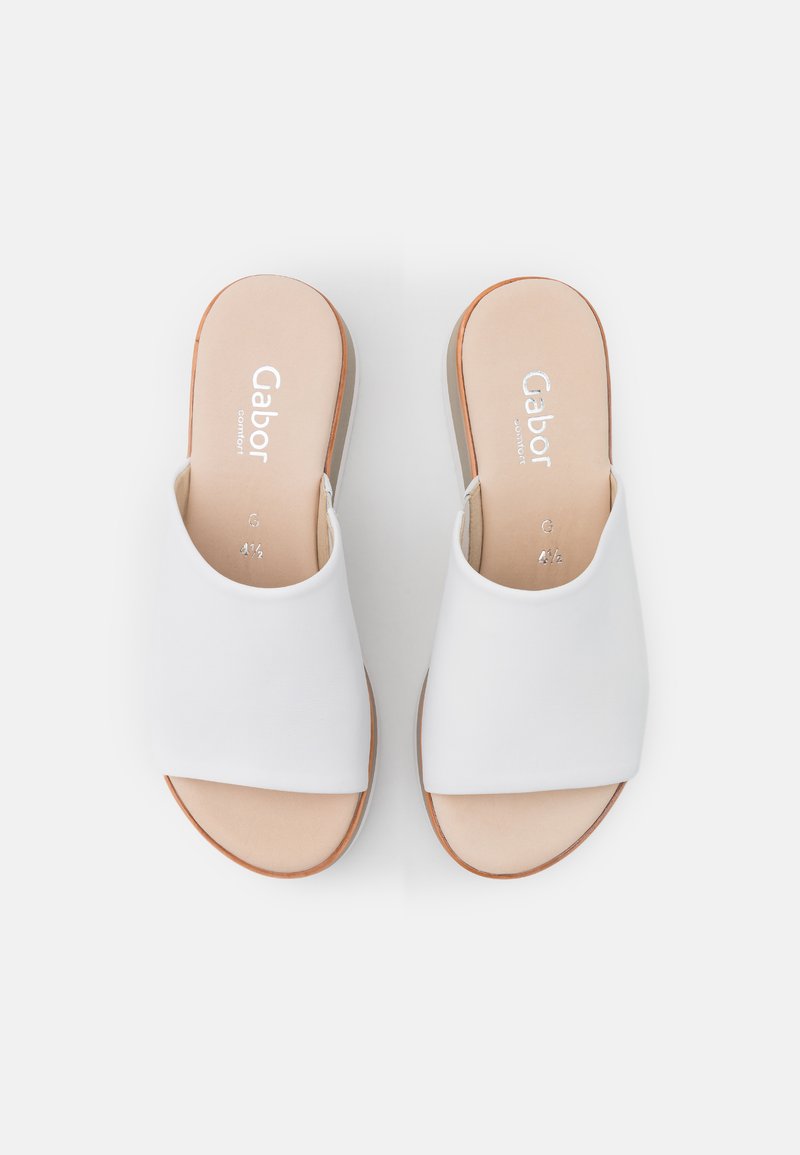 Damen Flache Pantoletten | Gabor Comfort Pantolette hoch weiß - KB73175 Damen Flache Pantoletten | Gabor Comfort Pantolette hoch weiß - KB73175