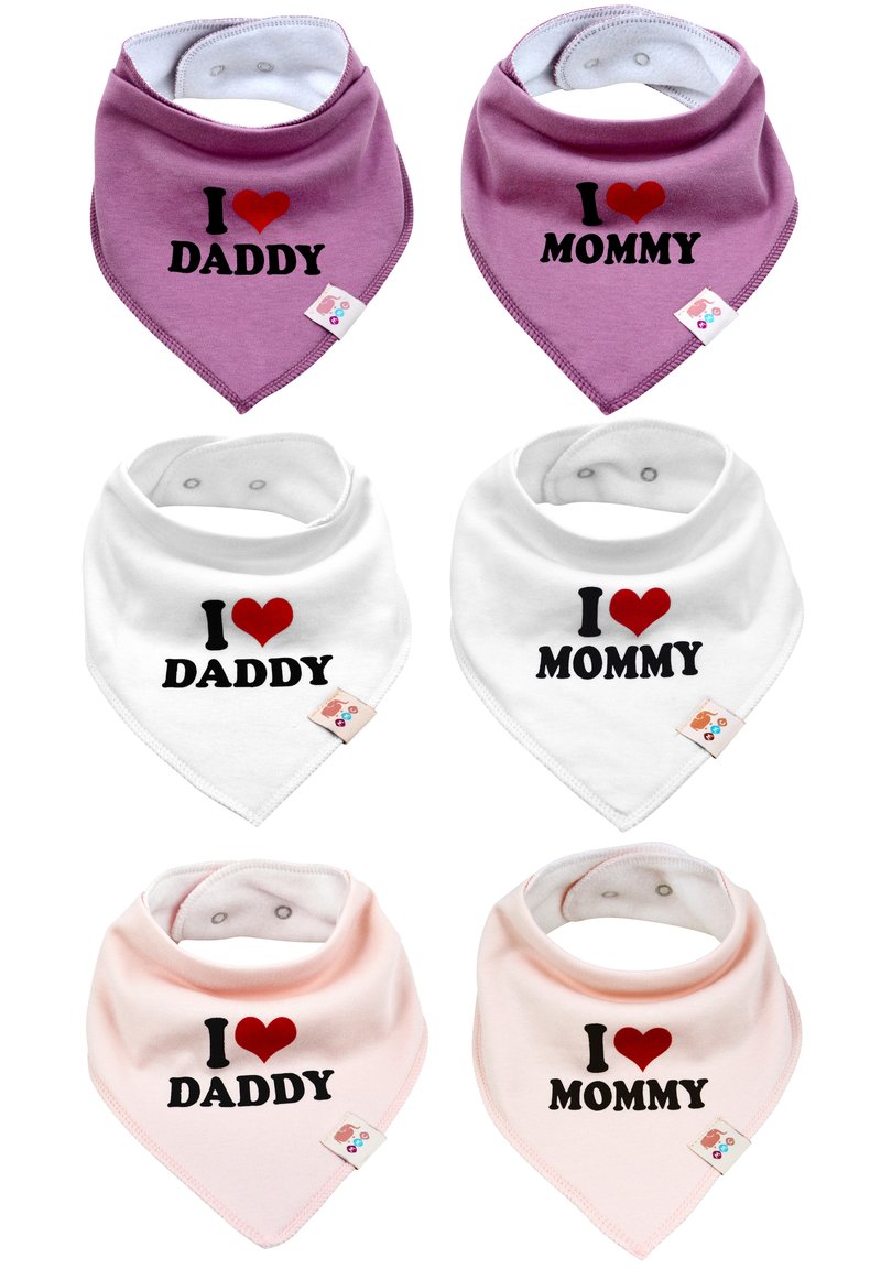 M.M.C. 6 PACK I LOVE MOMMY DADDY  - Babero - mädchen set