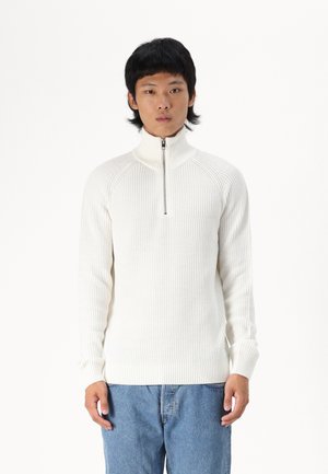 Jack & Jones JJPANNEL HALF ZIP  - Jersey de punto - cloud dancer