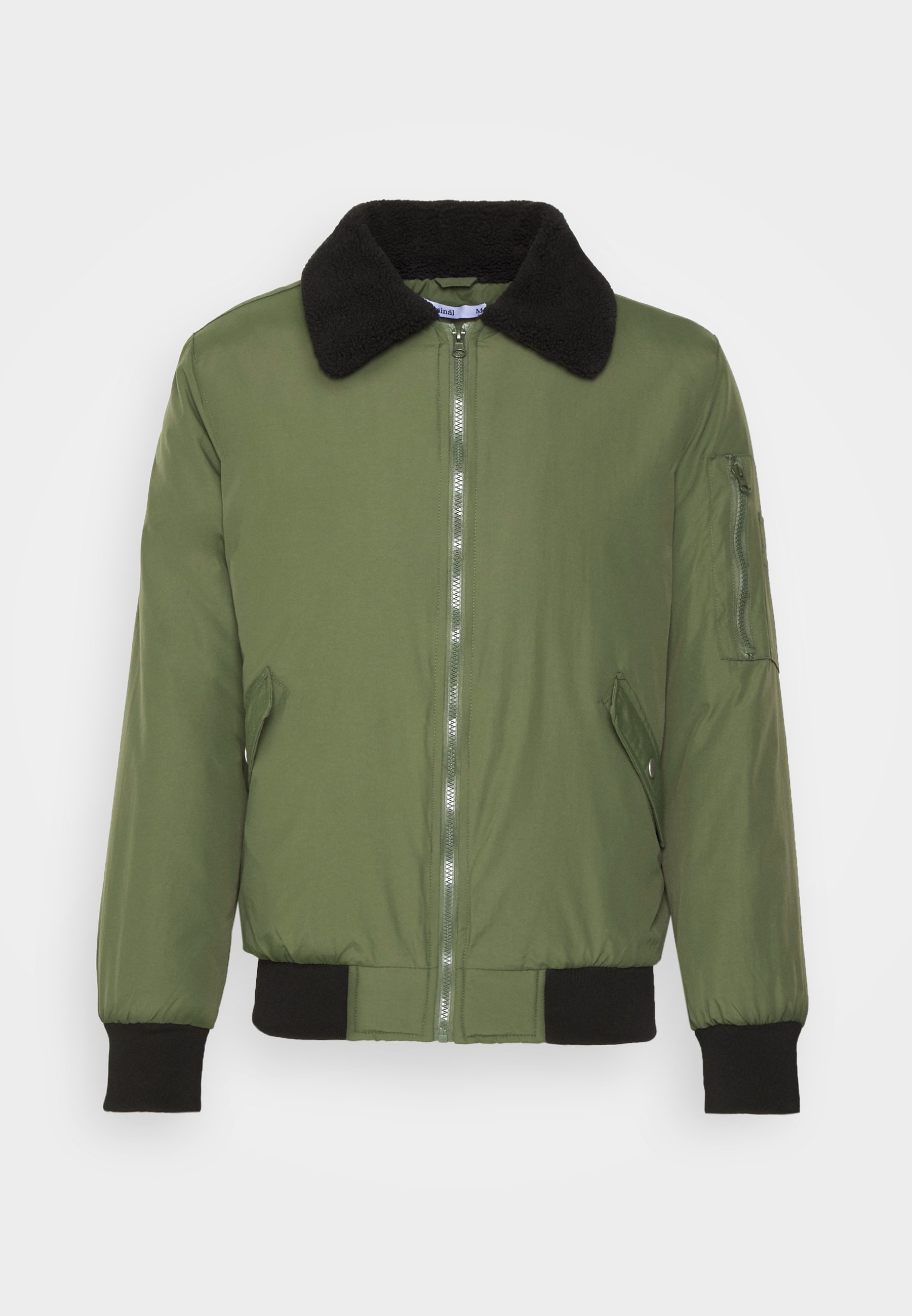 green collared jacket