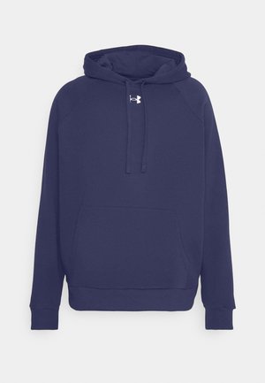 Under Armour RIVAL HOODIE - Mikina s kapucňou - midnight navy/white