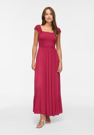 VILA, VIMESA ANKLE SMOCK DRESS - Robe longue - anemone