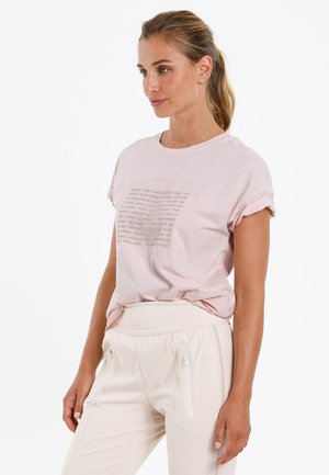 MIT LUREX STICKEREI - Print T-shirt - rose varied